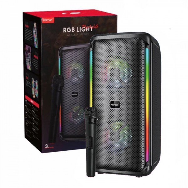 Coluna Portátil Luzes e Microfone
